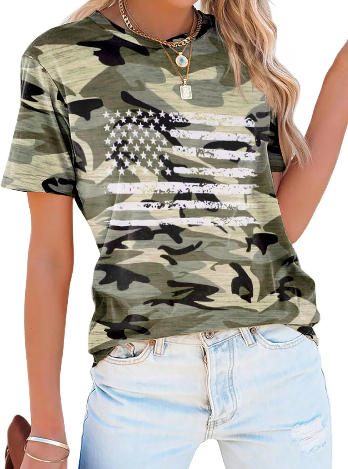 Zeagoo Flag Shirts Short Sleeve Patriotic Shirt 4th of July Tee