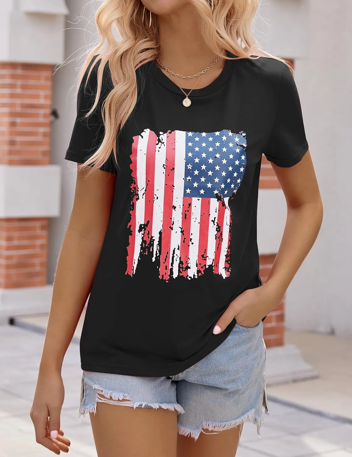 Zeagoo Flag Shirts Short Sleeve Patriotic Shirt 4th of July Tee