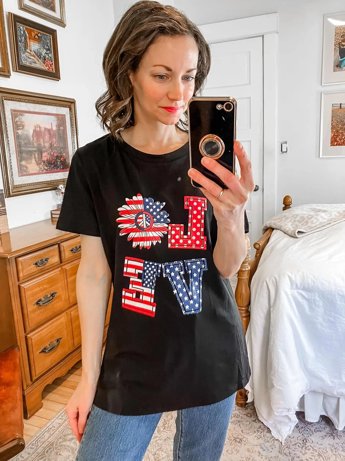 Zeagoo Flag Shirts Short Sleeve Patriotic Shirt 4th of July Tee