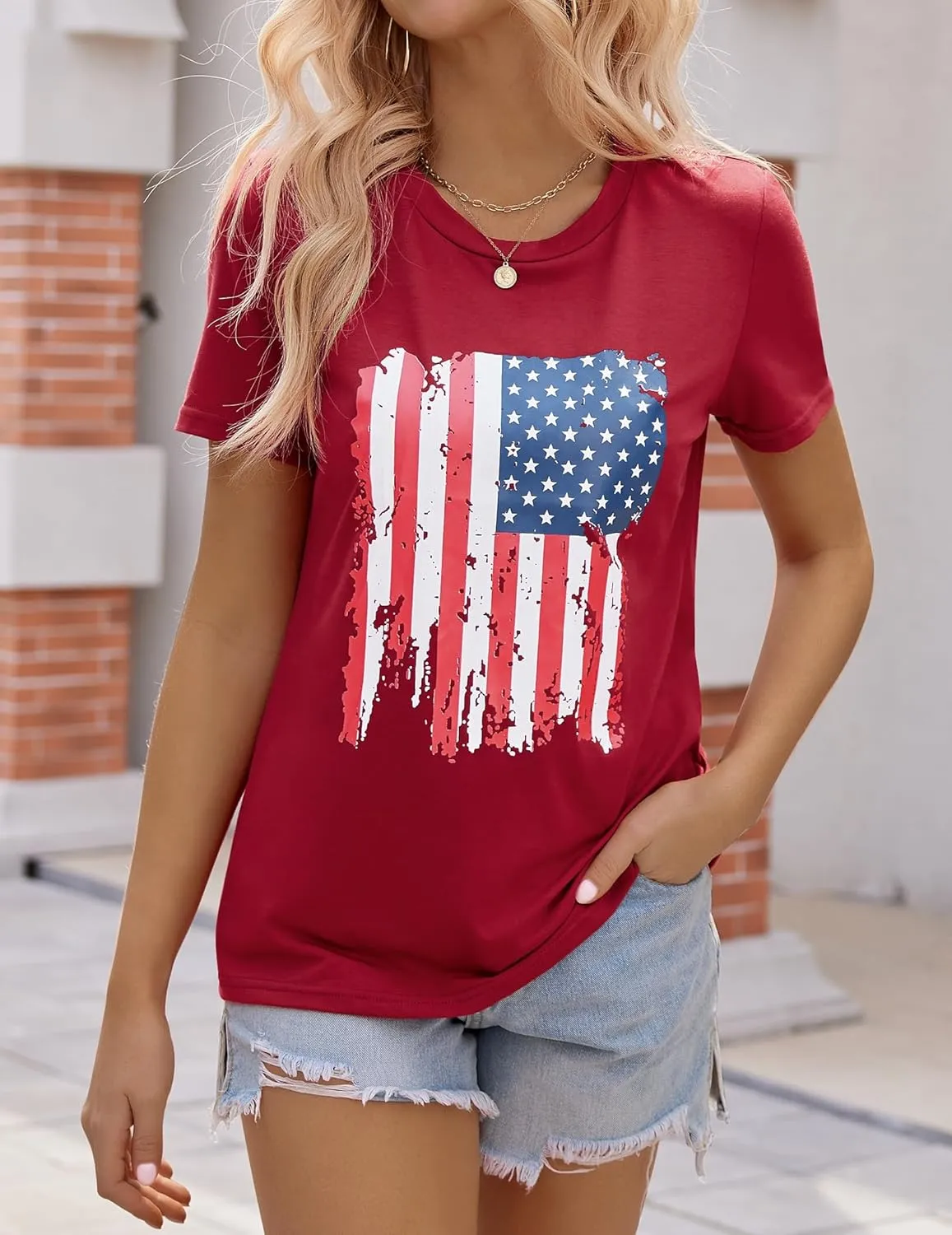 Zeagoo Flag Shirts Short Sleeve Patriotic Shirt 4th of July Tee