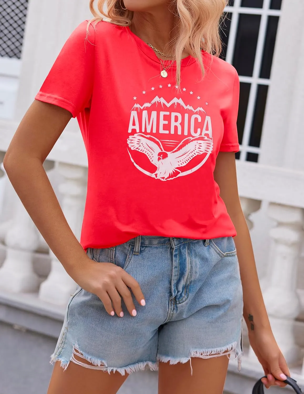 Zeagoo Flag Shirts Short Sleeve Patriotic Shirt 4th of July Tee