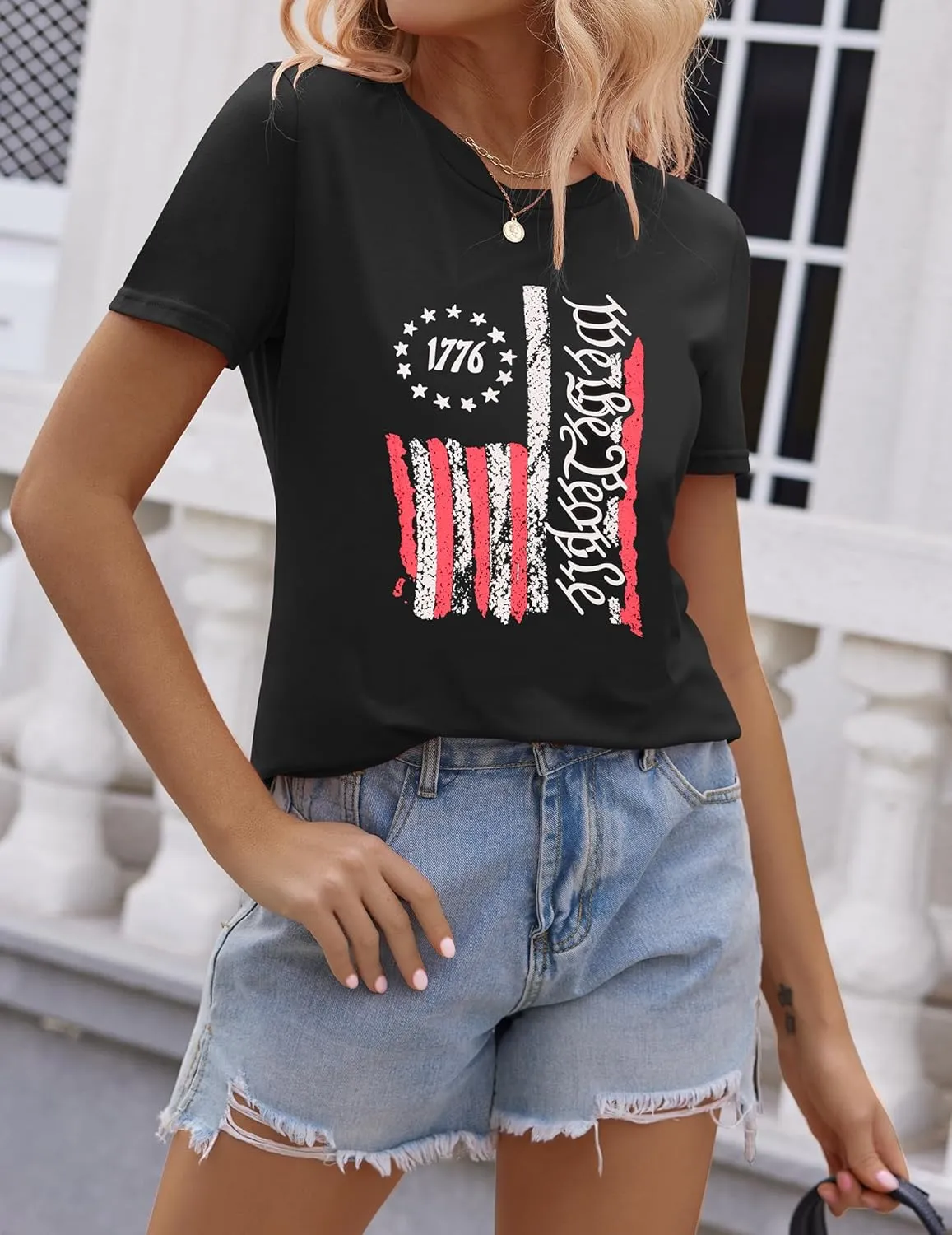 Zeagoo Flag Shirts Short Sleeve Patriotic Shirt 4th of July Tee